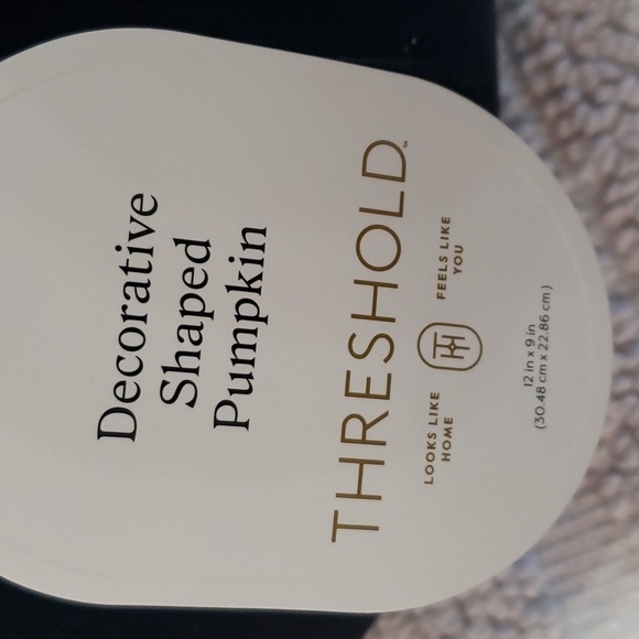 THRESHOLD VELVET LOOK DECORATIVE SHAPED PUMPKIN - Picture 2 of 5